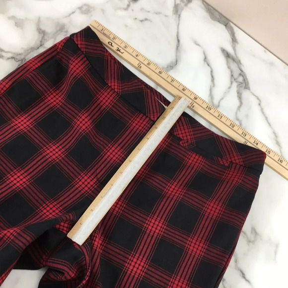 J Jill Pants Womens‎ 8 Red Black Plaid Stretch Bi Stretch Skinny Leg Trouser - Picture 12 of 13